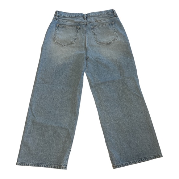 LOFT Wide Leg Jeans Size 8 High Rise Cropped Denim Blue Button Fly Women’s - Picture 4 of 7